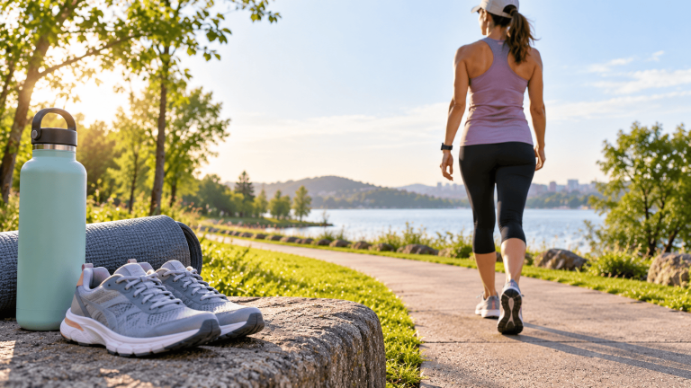 Beginner starting a simple outdoor walking routine