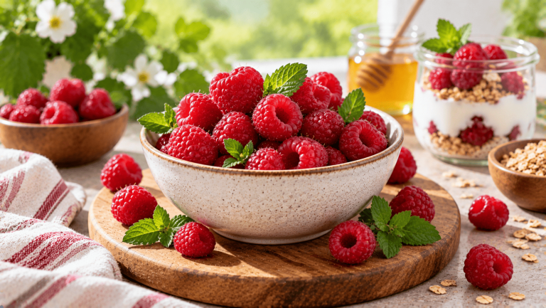 Raspberries Nutrition Guide: Fiber, Vitamin C, Anthocyanins, Benefits, and Healthy Ways to Eat Them