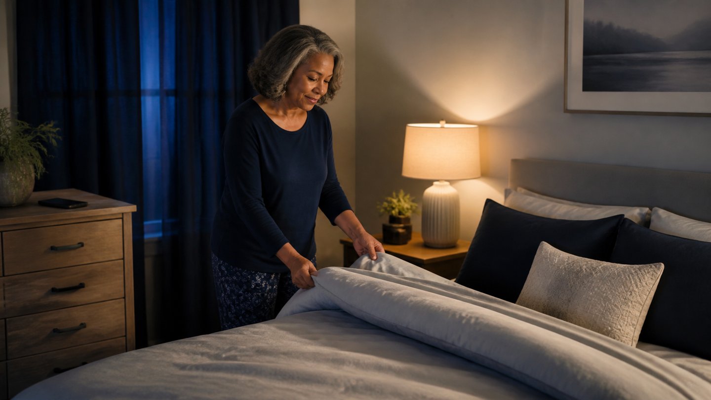 Older adult resting comfortably for better sleep after 60