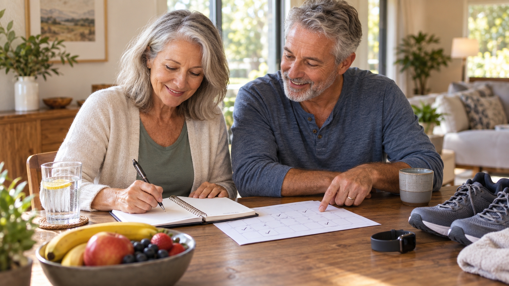 Adult over 50 planning realistic health and fitness goals