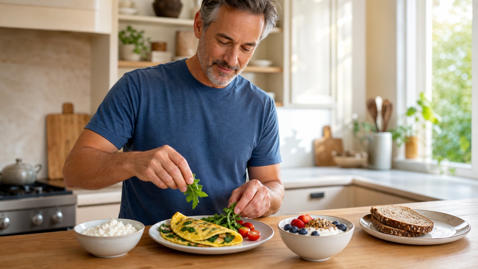 High-protein breakfast for men over 40