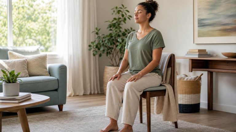 Mindfulness for beginners with a seated five-minute breathing practice at home