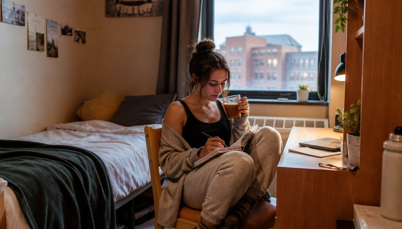 Three-step after-work decompression routine for college students to reset stress and protect sleep