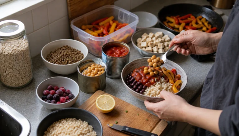 Budget-friendly iron-rich vegetarian meals using lentils, beans, oats, tofu, and vitamin C pairings like lemon and tomatoes.
