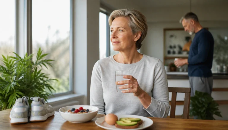 Practical energy-supporting daily routine for adults over 50: light, protein, movement, and consistent sleep habits