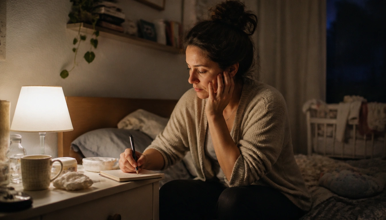 Short evening journal prompts for busy parents to unwind, reduce mental clutter, and reset before bed