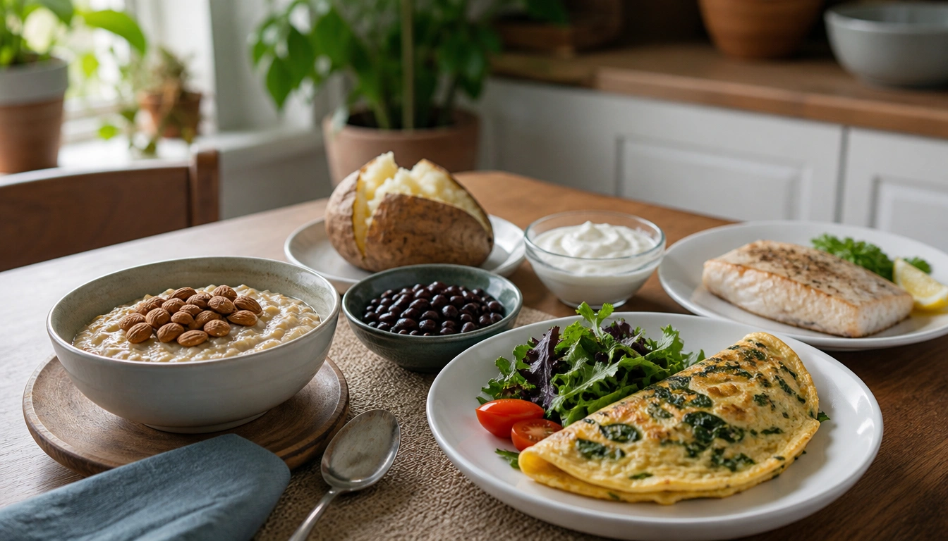Magnesium-rich foods like nuts, beans, leafy greens, whole grains, fish, potatoes, and yogurt for adults over 50