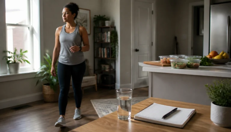 Healthy routine checklist for adults returning to healthy habits: movement, meals, sleep, and preventive care steps