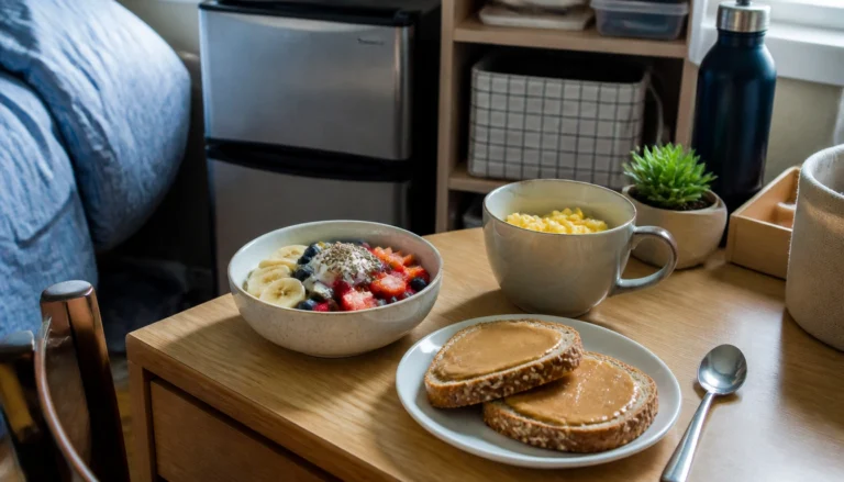 Dorm-friendly high-protein breakfast ideas without protein powder: Greek yogurt, eggs, tofu, and beans for college students