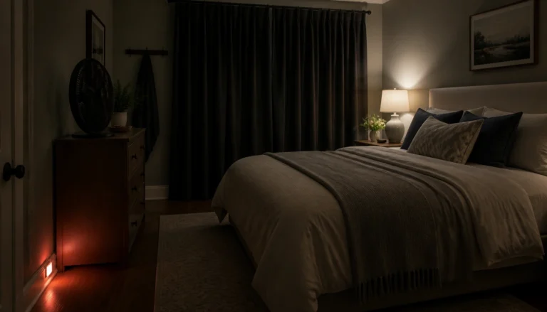 Quiet bedroom setup checklist for adults over 50: cool, dark, low-noise, and safe night lighting
