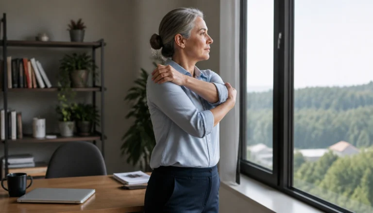 Short non-digital screen break ideas for mental clarity for adults over 50, like distance viewing and stretching