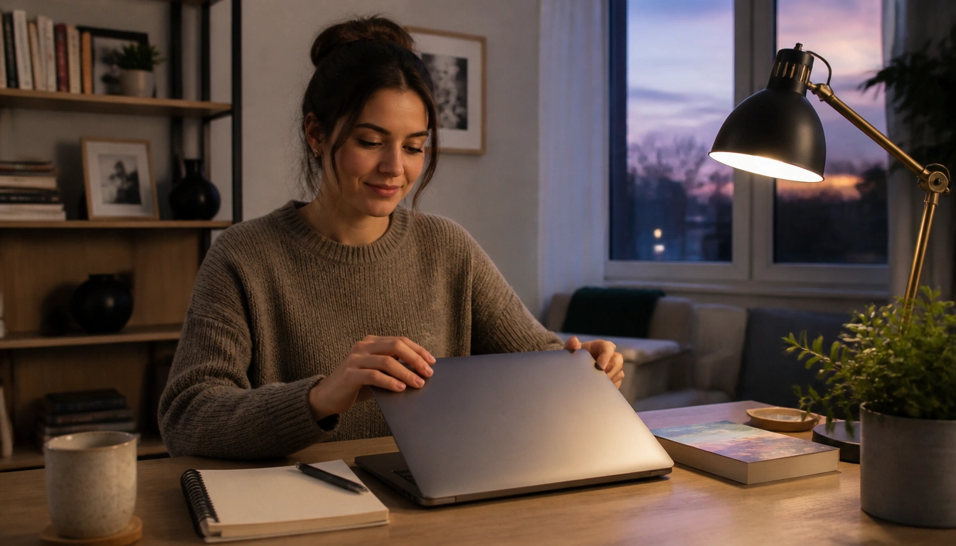 Practical screen-free evening routine for remote workers: shutdown ritual, phone parking, and calming low-stimulation steps
