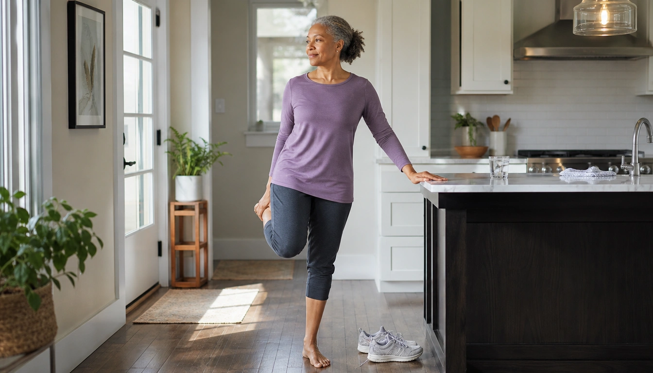 A practical daily routine for adults over 50 includes walking, strength, balance practice, and sleep habits