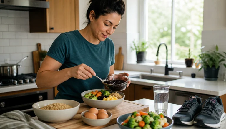 Low-cost daily health habits guide featuring walking, budget meals, and sleep routine basics