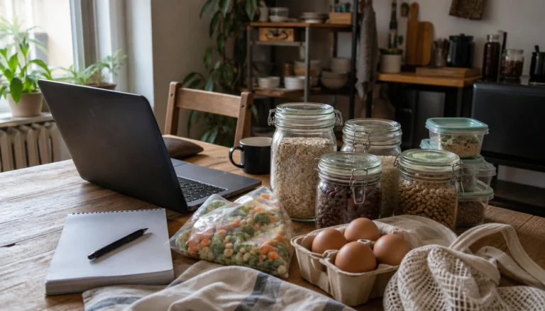 Weekly grocery budgeting routine for remote workers: check pantry, plan repeat meals, and shop category-based to save money