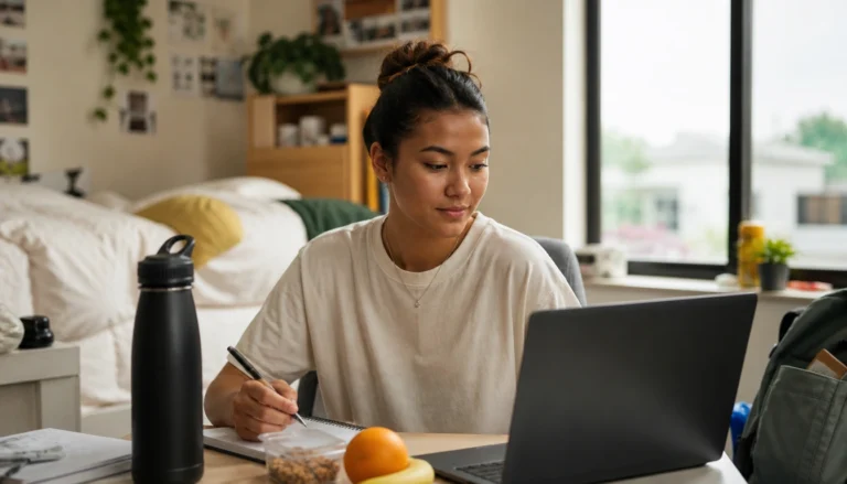Practical checklist of simple health goals for college students: sleep, water, movement, and dorm-friendly meals