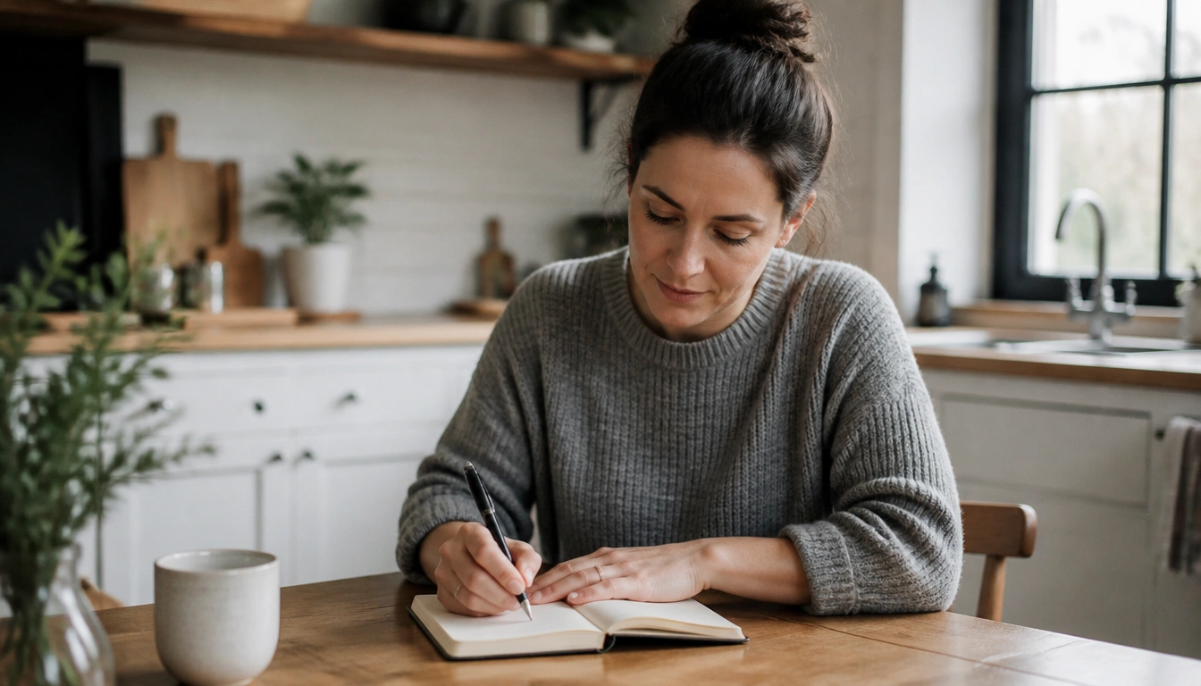 A beginner-friendly weekly habit review notebook with three questions: what went well, what got in the way, and one change